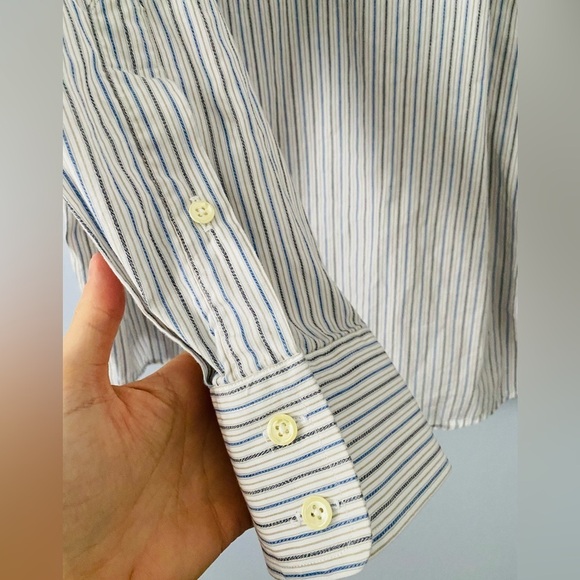 Burberrys Of London Shirt Mens Button Up Shirt 16 - 35 Made in USA Striped - Picture 11 of 13